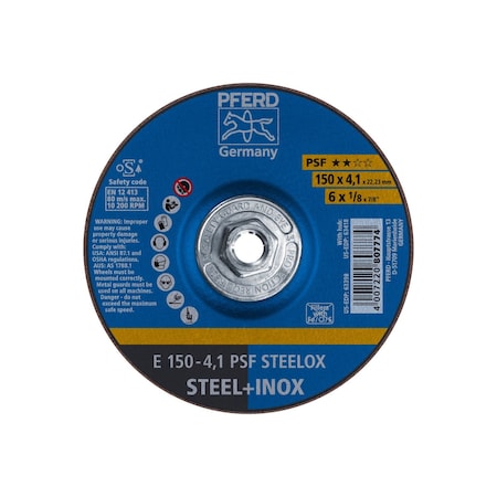Pferd Pipeline Wheel, Type 27, 6"x1/8 63418